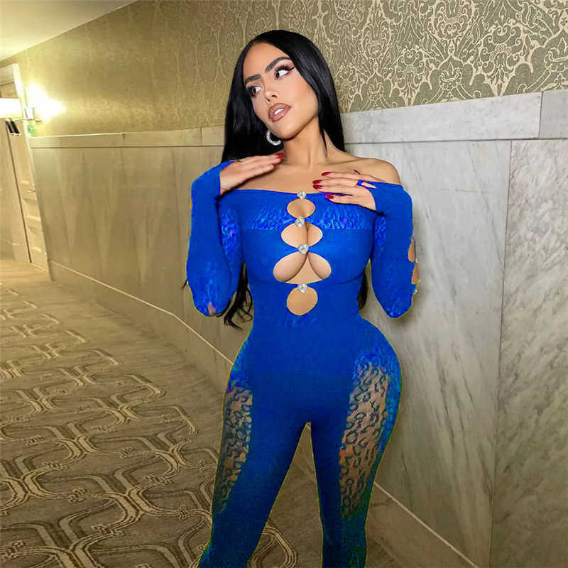 Women's Two Piece Pants Wind 2022 Autumn Women's New Sexy Mesh Jacquard Hollow High Waist Pants No Length Bodysuit T230210