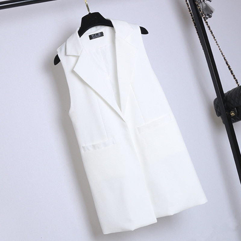 Women's Vests For Women Sleeveless Jacket Coat Long Blazer Formal Work Ladies Office Vintage Slim Suit Waistcoat Female Oversize 230210