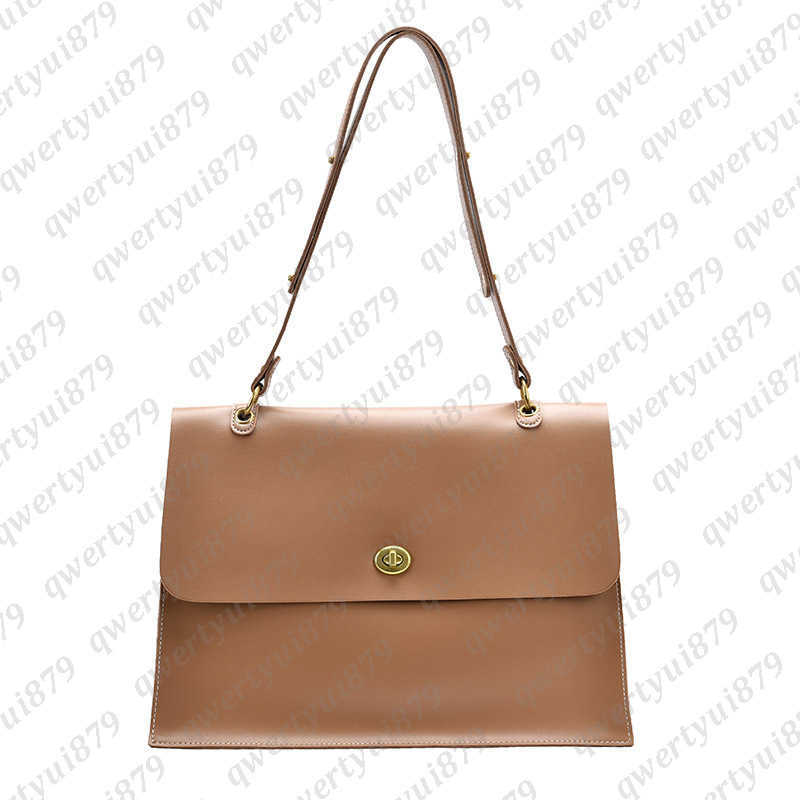 Shoulder Bags 2023 Vintage Solid Big Briefcase Shoulder Bags For Women Large Capacity A4 Portfolio Work Bags High Quality Ladies Crossbody Bag 021023H