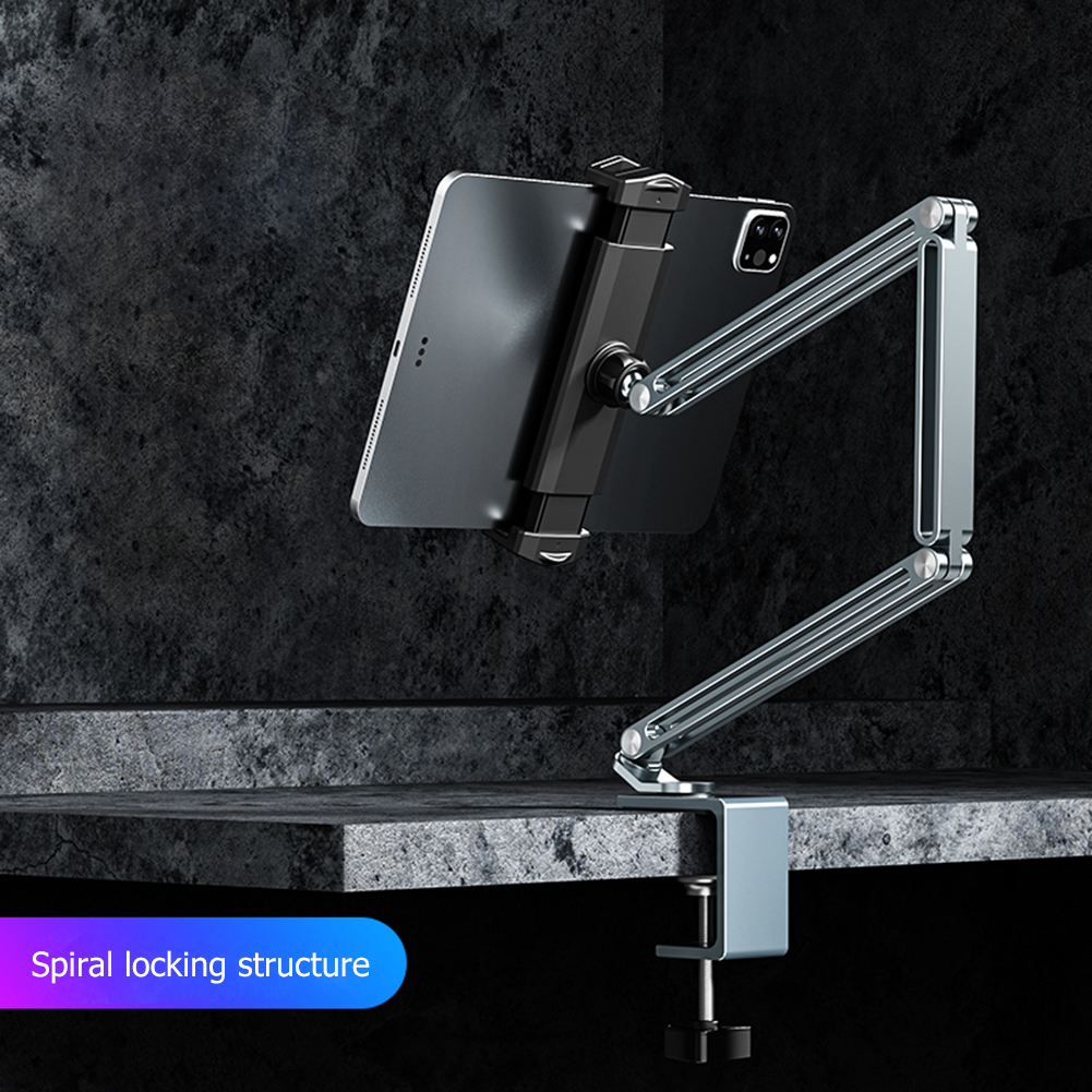 Mounts 360 Adjustable Holders Tablet Stand for 4'' To 12.9'' Mobile Phones Tablets Lazy Arm Desk Mount Aluminum Alloy Portable Reu