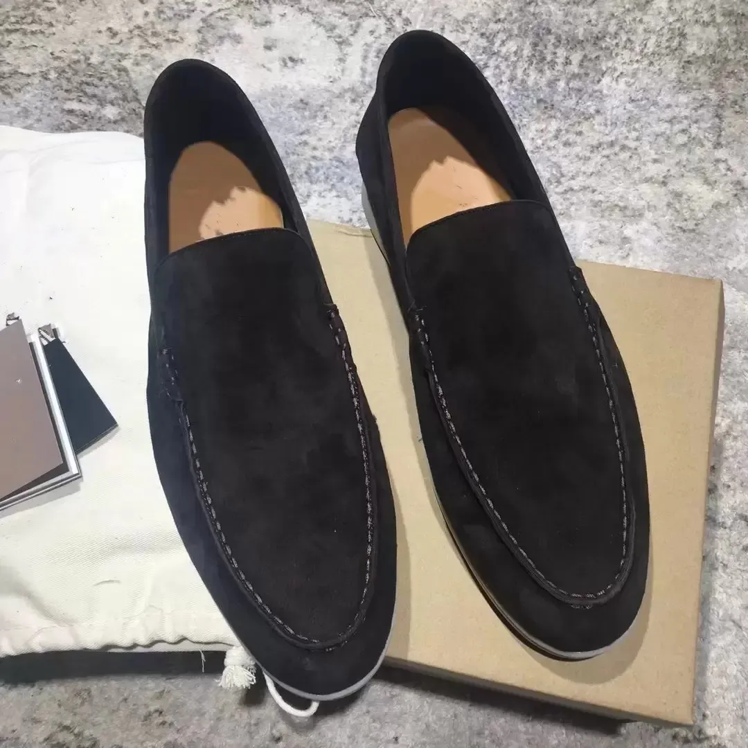 Loro Luxury Designer Suede Shoes Summer Charms Embellished Walk Suede Loafers Couple Genuine Mens Womens Leather Casual slip on flats for MK7B, 24
Loro Luxury Designer Suede Shoes Summer Charms Embellished Walk Suede Loafers Couple Genuine Mens Womens Leather Casual slip on flats for MK7B, 24