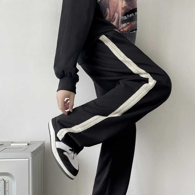 Men's Pants Casual Men Patchwork Design Spring New Fashion Ins Loose Popular Handsome Bottoms Students All-match Korean Style Harajuku Y2302