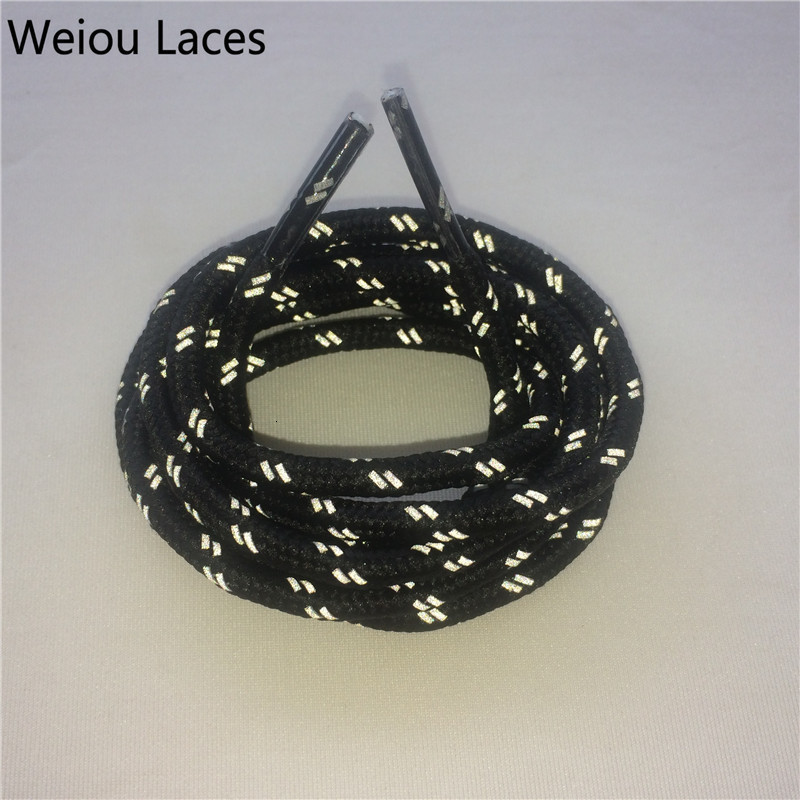 Shoe Parts Accessories 30pairsLot Weiou Reflective Laces Round 45mm Shining Rope laces Polyester With Plastic Tips Wholesale String 230211