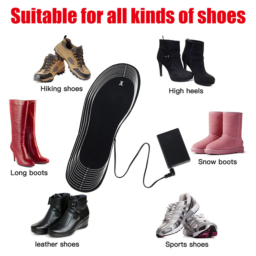 Shoe Parts Accessories Electrically Heated Insoles for s Battery Electric Heating Sole Winter Feet Warm Sock Pad Washable Thermal 230211