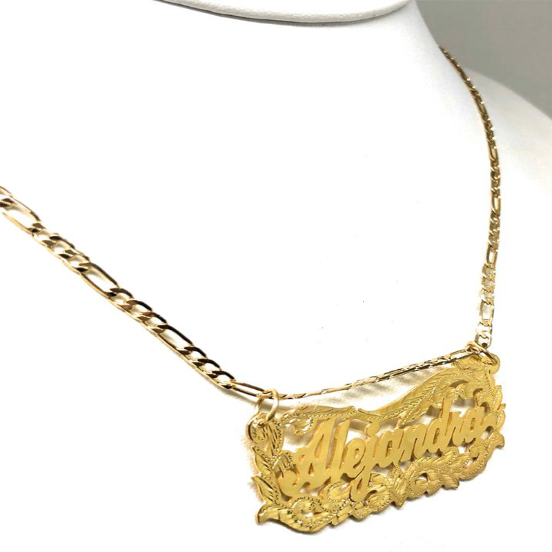 Pendant Necklaces Customized Double Name Necklace For Women Gold Plated Silver Personalized Cursive Elegant Jewelry 230211 - view 3