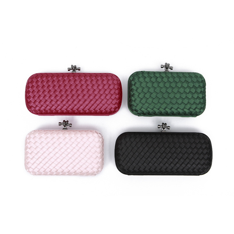 Evening Bags Women Artificial Silk Woven Crossbody Clutch Bag Purse Business Party Banquet Dress Handbag Lady Gif 230210