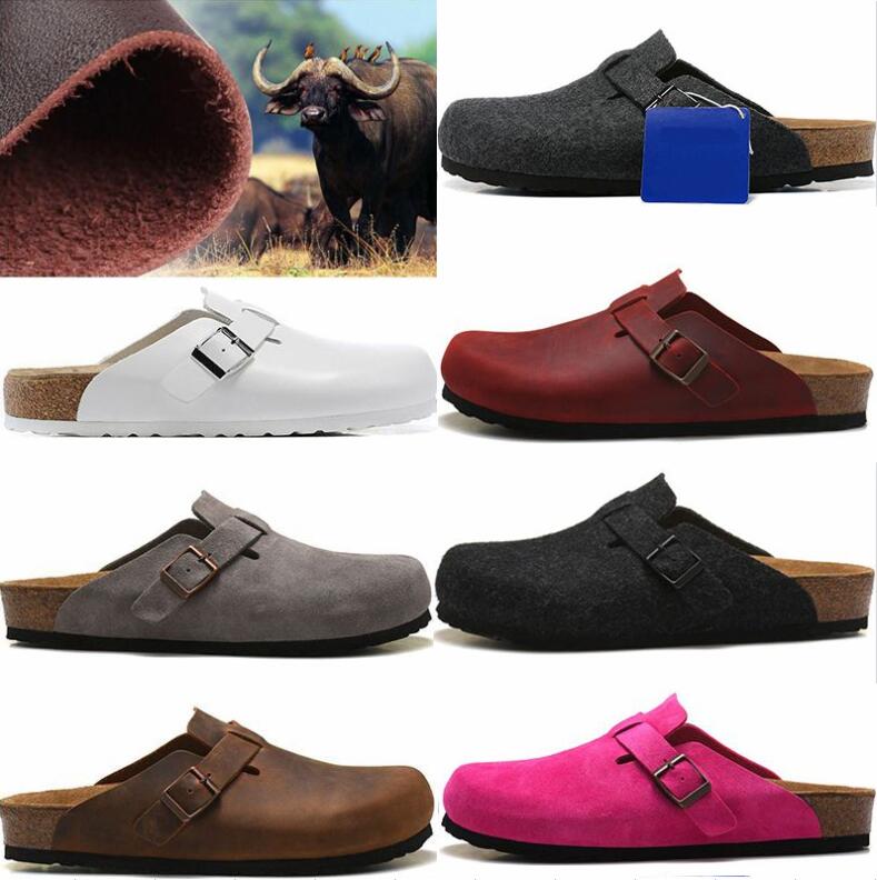 Boston Soft Footbed sandals Slippers Arizona Gizeh Mink Shearling Men Women flats Cork slippers unisex casual shoes print mixed colors