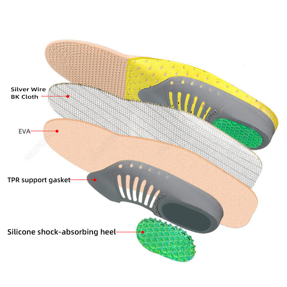 Shoe Parts Accessories Premium Ortic New Gel Insoles Orthopedic Flat Foot Health Sole Shoes Insert Arch Support Pad For Plantar fasciitis Unisex 23021