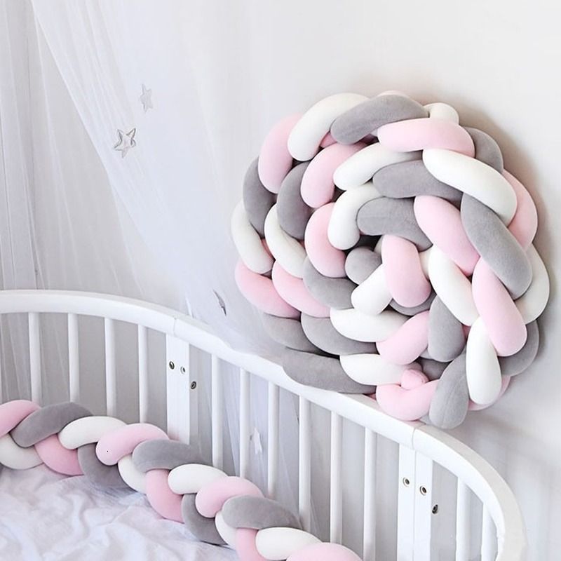 Bedding sets born Playpen Rail Cot Fence Bedding Sets Cushion for Cribs Bassinet Infant Baby Bed Braid Pillow 230211