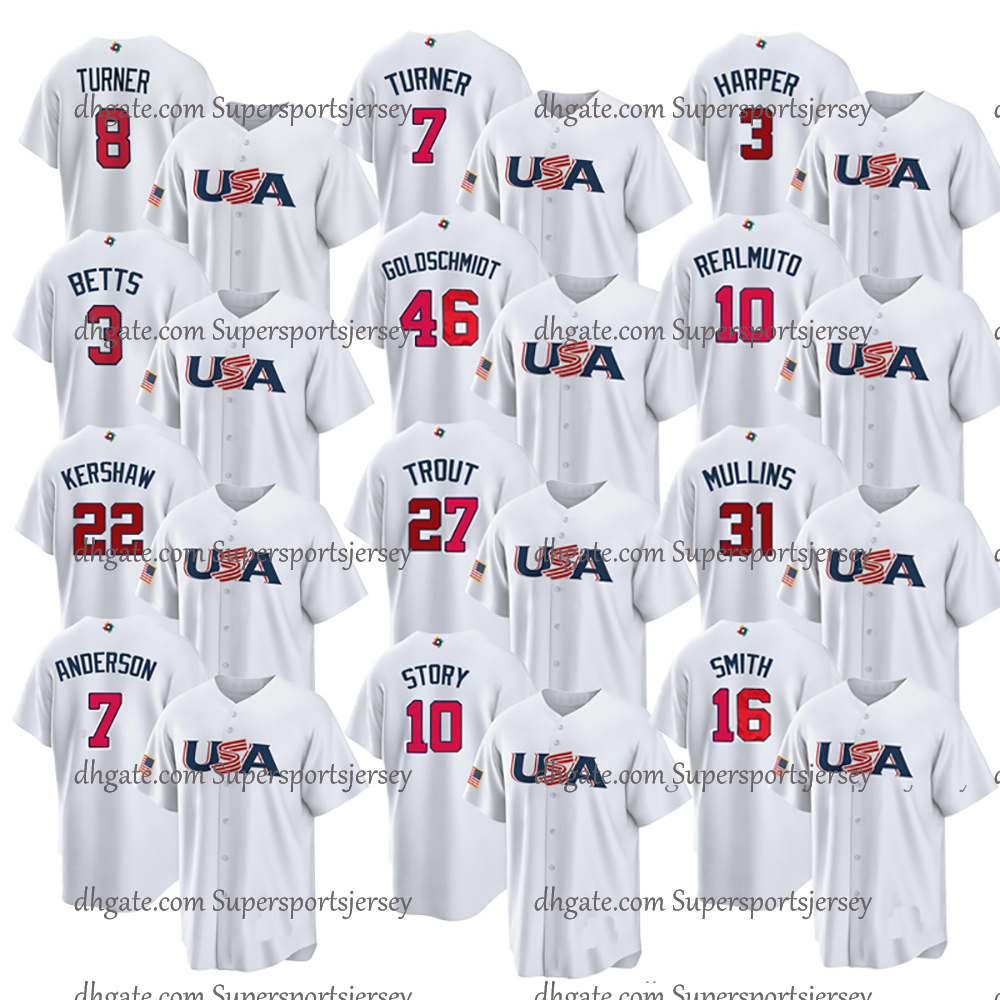 Team USA 2023 World Baseball Classic Jersey WBC 50 Mookie Betts 20 Pete Alonso 7 Trea Turner Mike Trout 10 J. T. Realmuto 22 Clayton Kershaw Paul Goldschmidt Will Smith sgw, 22 kershaw
Team USA 2023 World Baseball Classic Jersey WBC 50 Mookie Betts 20 Pete Alonso 7 Trea Turner Mike Trout 10 J. T. Realmuto 22 Clayton Kershaw Paul Goldschmidt Will Smith sgw, 22 kershaw