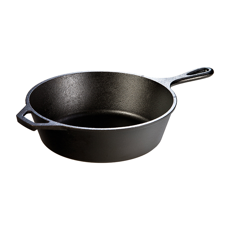 10.25 Inch 3.2 Quart Seasoned Cast Iron Deep Skillet compass