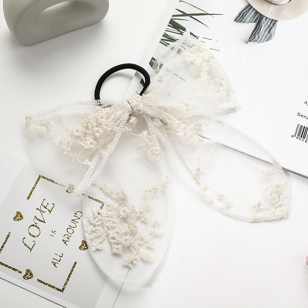 Korea Sweet White Black Lace Butterfly Ribbon Hair Clips Hair Barrettes Hairpins for Kids Girls Party Wedding Hair Accessories 1593