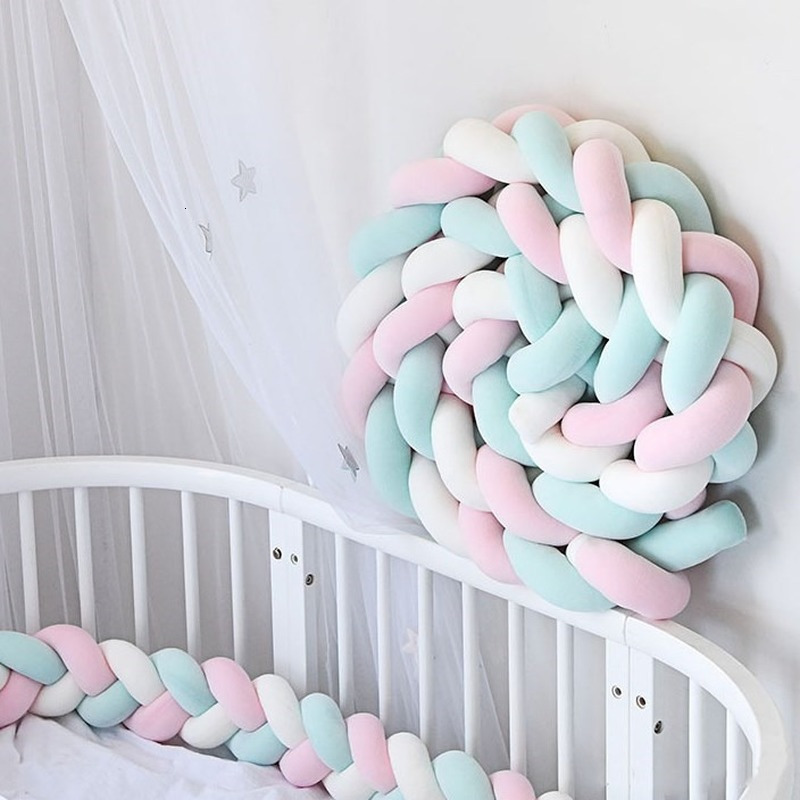 Bedding sets born Playpen Rail Cot Fence Bedding Sets Cushion for Cribs Bassinet Infant Baby Bed Braid Pillow 230211
