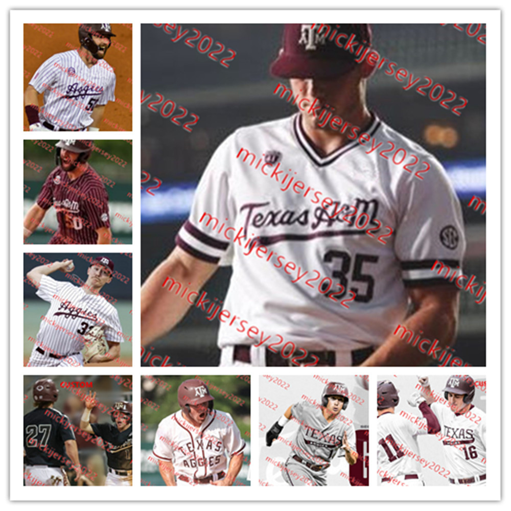 Custom Stitched Texas A&M Aggies Baseball Jersey Daniel Mengden Michael Wacha Tyler Naquin Ryne Birk Boomer White Nick Banks Texas A&M Jerseys Mens Youth