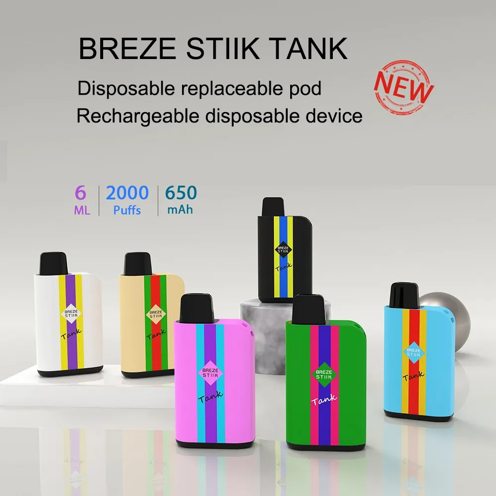 Original Breze stik 2000puffs nozzle kit can replace 6 ml 5% 2% evaporation, with mesh coil rechargeable battery evaporation pen Original
Original Breze stik 2000puffs nozzle kit can replace 6 ml 5% 2% evaporation, with mesh coil rechargeable battery evaporation pen Original
