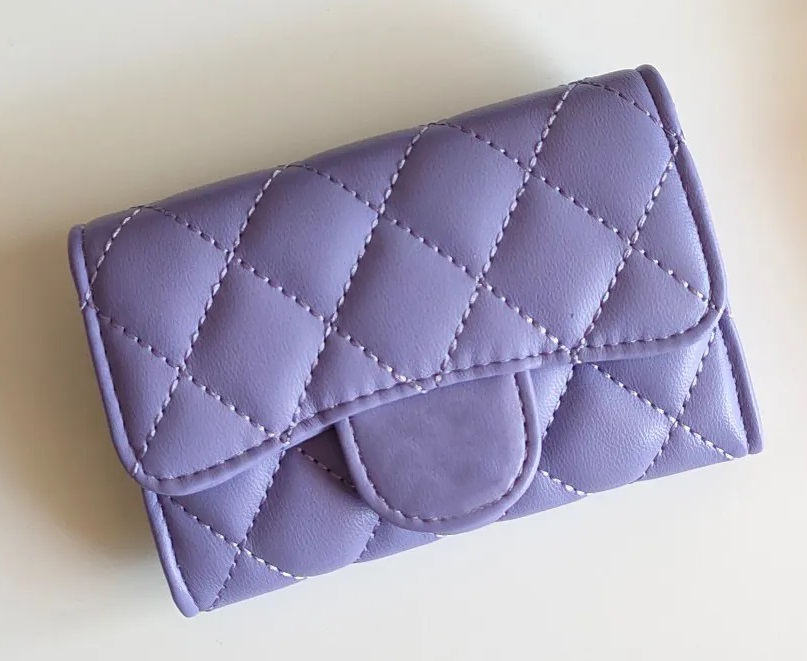 Lady Card Holders Luxurys Designer Fold Flap Classic Pattern Caviar Lambskin Black Channel Small Purse Mini Coin Wallet Genuine Leather Wallets, Caviar pink-gold hardware
Lady Card Holders Luxurys Designer Fold Flap Classic Pattern Caviar Lambskin Black Channel Small Purse Mini Coin Wallet Genuine Leather Wallets, Caviar pink-gold hardware