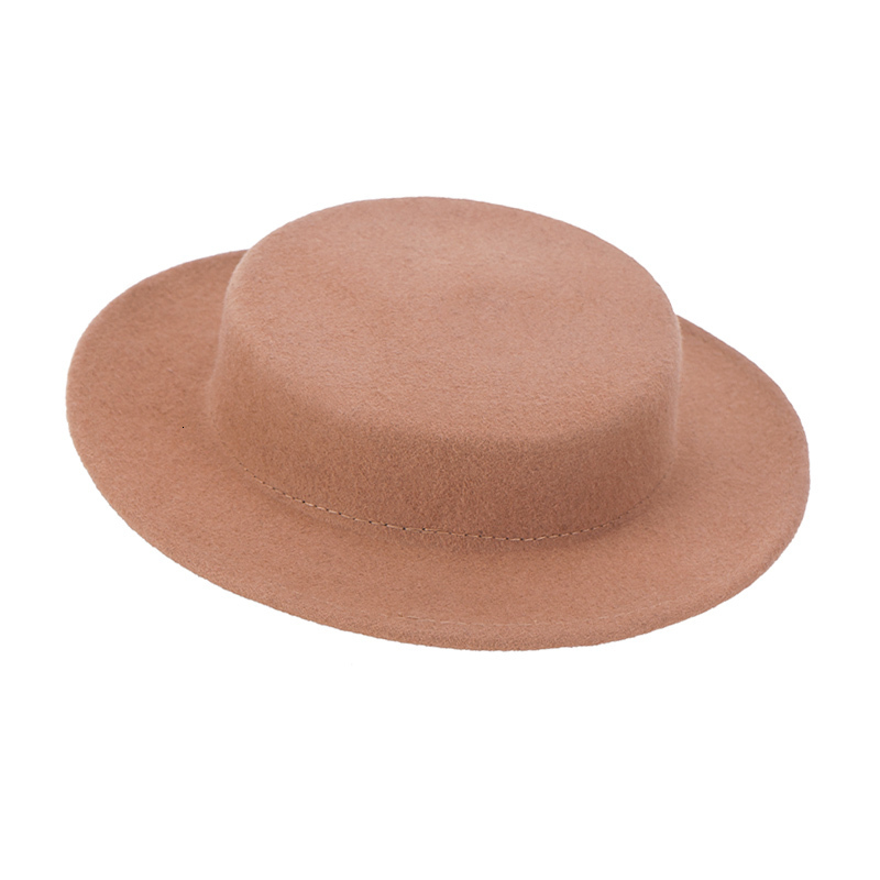 Cloche Flat Wool Felt Hat Tilt Fascinators Dress Fedoras Boater Millinery Base for Wedding Party Headwear Free Size 230211