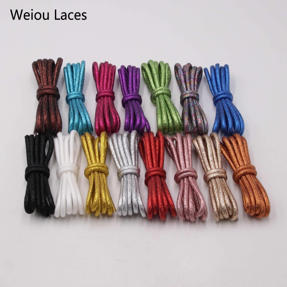Shoe Parts Accessories 30 PairsLotWeiou 45mm Colorful Rounded Metallic Shoelaces Fancy Sports Canvas Shoestrings Unique Pearlized Rope Laces 230211