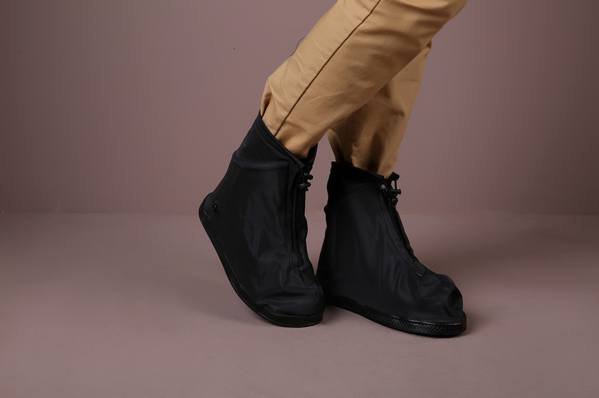 Shoe Parts Accessories Adult Protective Boots and Shoes Covers for Men Women Waterproof Motorcycle Bike Cycling Rain Snow Boot With Zipper Black 23021