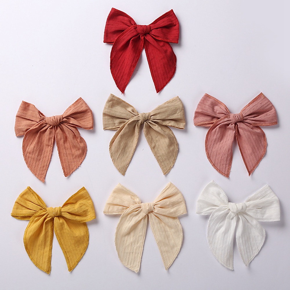 6 Inch Solid Large Ribbon Hair Bow For Girls Kids Handmade Grosgrain Bows With Clips Boutique Hairpins Hair Accessories 1583
