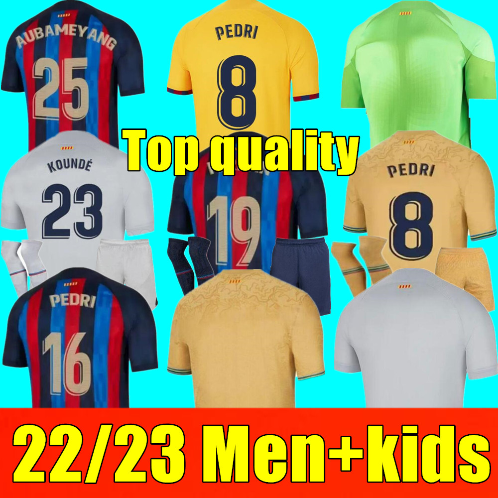 22 23 PEDRI LEWANDOWSKI soccer jerseys GAVI camiseta de futbol FERRAN 2022 2023 FC ANSU FATI RAPHINHA barcelona DEST football shirt men barca kit kids equipments, 22/23 kids 3rd+socks
22 23 PEDRI LEWANDOWSKI soccer jerseys GAVI camiseta de futbol FERRAN 2022 2023 FC ANSU FATI RAPHINHA barcelona DEST football shirt men barca kit kids equipments, 22/23 kids 3rd+socks