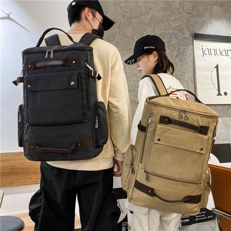 School Bags Canvas backpack Men's outdoor leisure sports travel bag Mountaineering luggage Women 230210