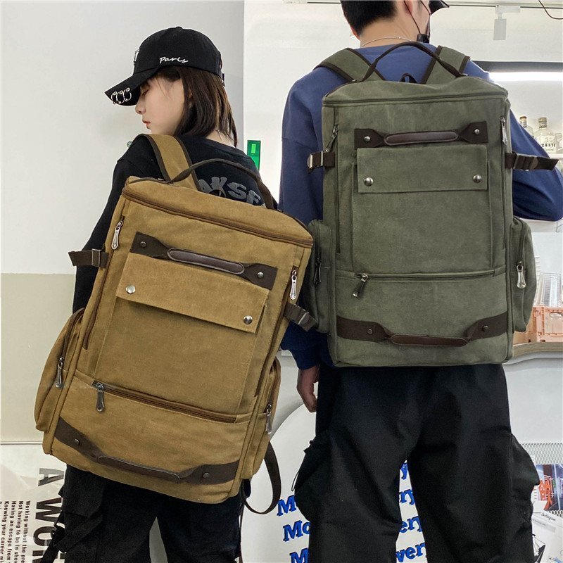 School Bags Canvas backpack Men's outdoor leisure sports travel bag Mountaineering luggage Women 230210