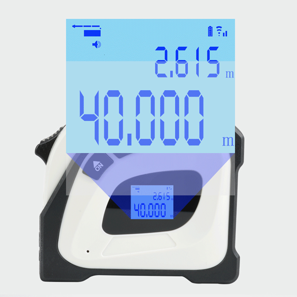 Tape Measures Meterk Portable 2 in 1 LCD Laser Distance Meter Multifunctional Laser Tape Measure 131Ft/40M 16Ft/5M Laser Measuring Instruments 230211
