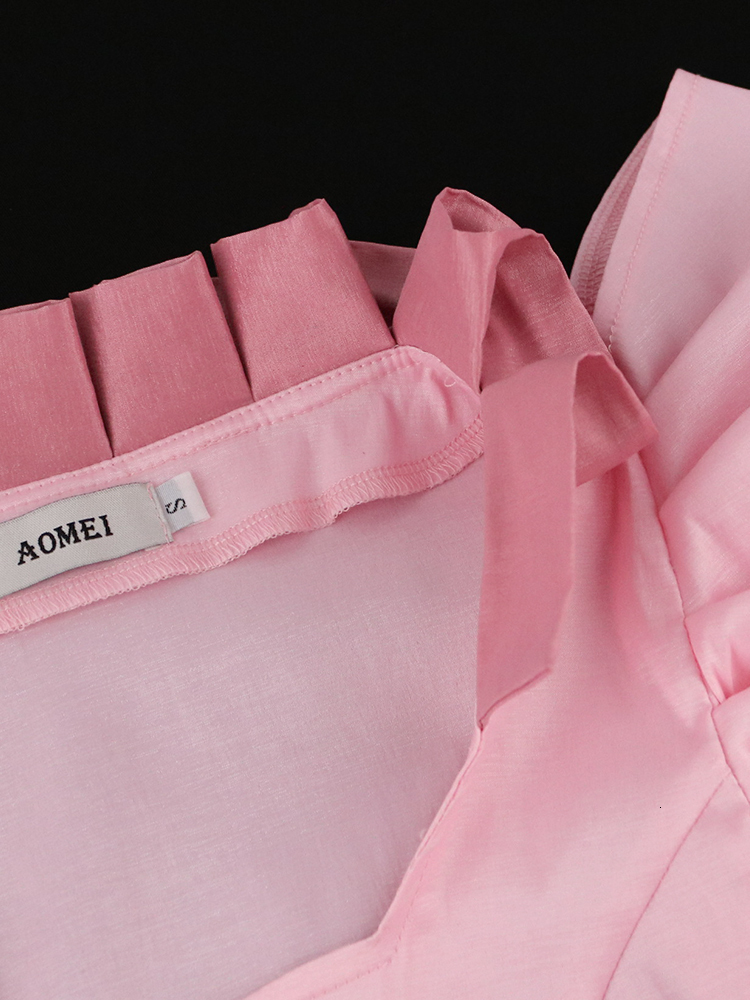 Party Dresses Sexy Pink for Women High Slit Short Puff Sleeve Button Robes Celebrate Homecoming Event Outfits Summer Vestidos 230211
