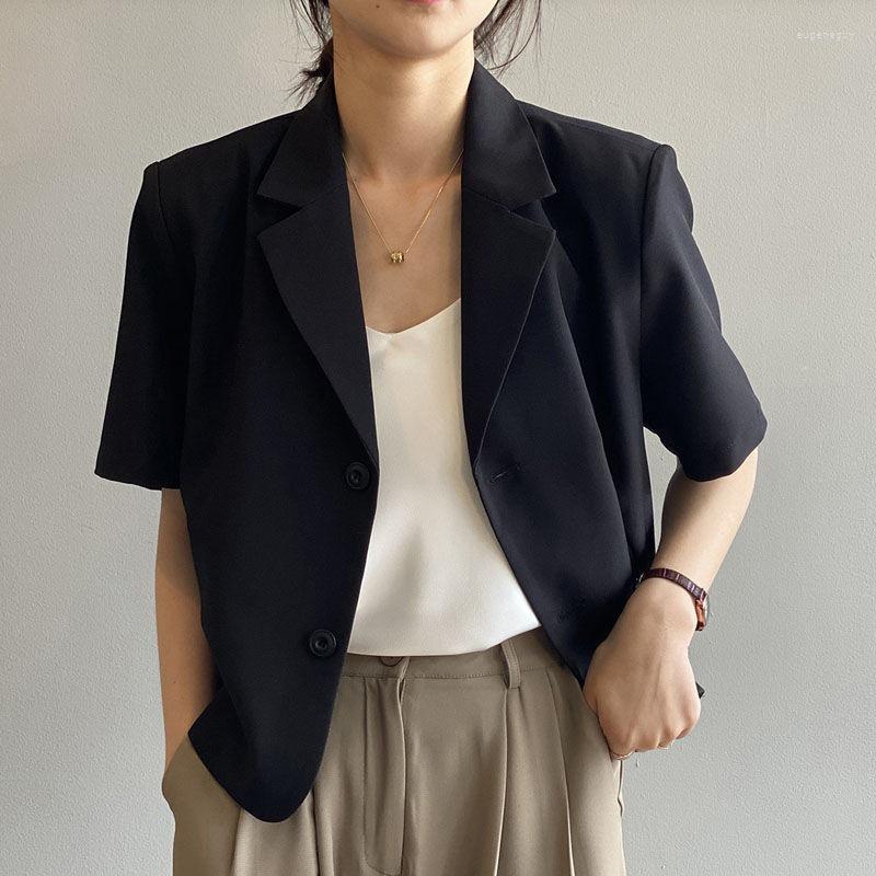 Women's Suits Blazers Women Leisure Elegant Solid Short Sleeve Chic Korean Fashion Female Tops Office Wear Single Breasted Notched Trendy, Milk tea color
Women's Suits Blazers Women Leisure Elegant Solid Short Sleeve Chic Korean Fashion Female Tops Office Wear Single Breasted Notched Trendy, Milk tea color