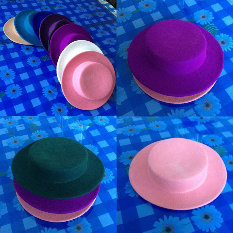 Cloche Flat Wool Felt Hat Tilt Fascinators Dress Fedoras Boater Millinery Base for Wedding Party Headwear Free Size 230211