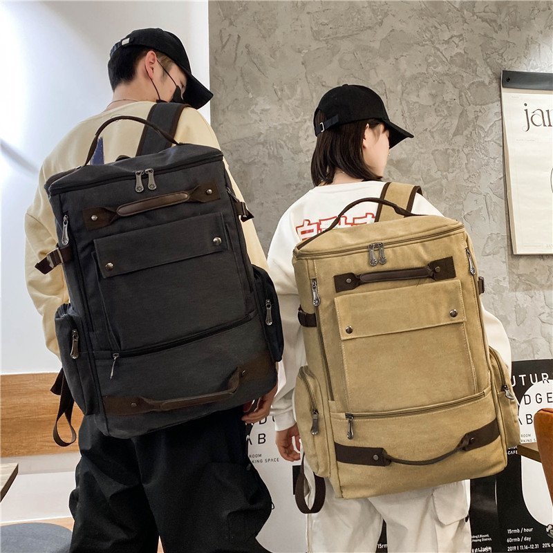 School Bags Canvas backpack Men's outdoor leisure sports travel bag Mountaineering luggage Women 230210