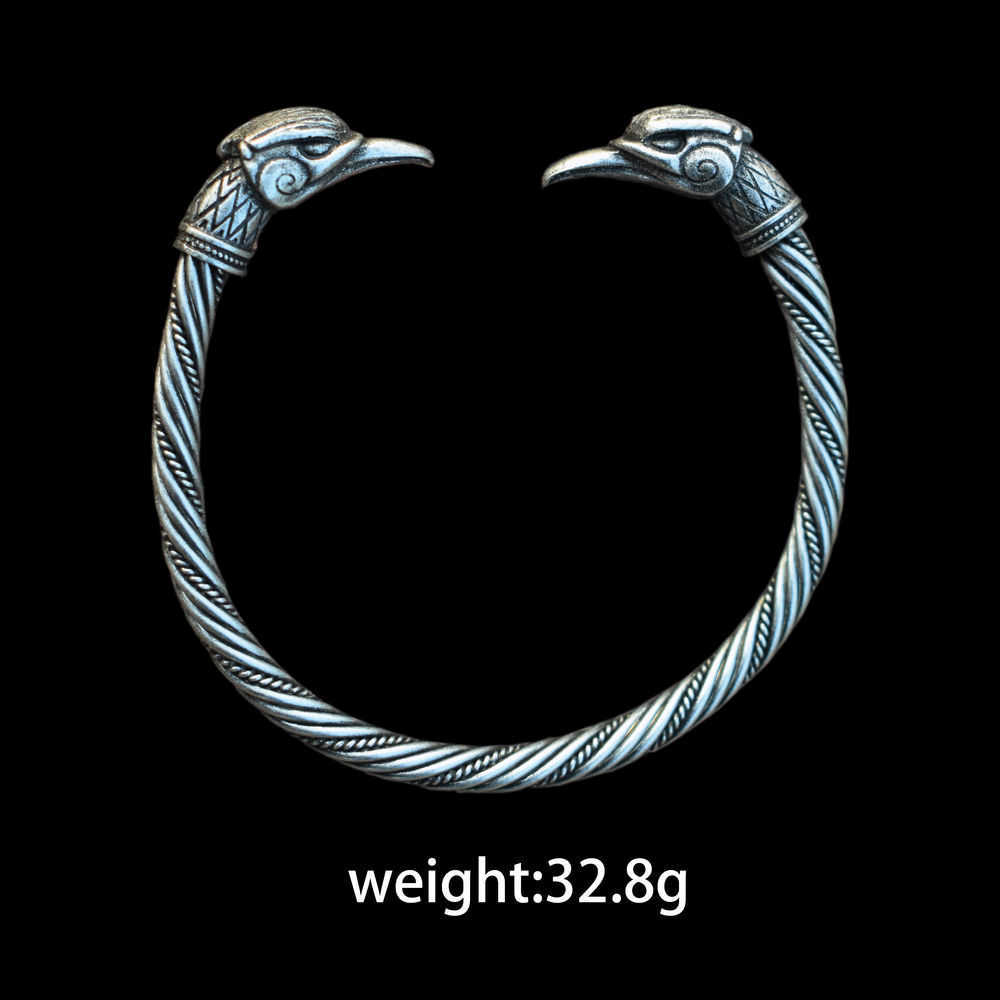Bangle sanlan viking Ravens Bracelet Odin Ravens hugin and munin Raven Pagan bracelets bangles Male Raven Vikings Norse Nordic G230210