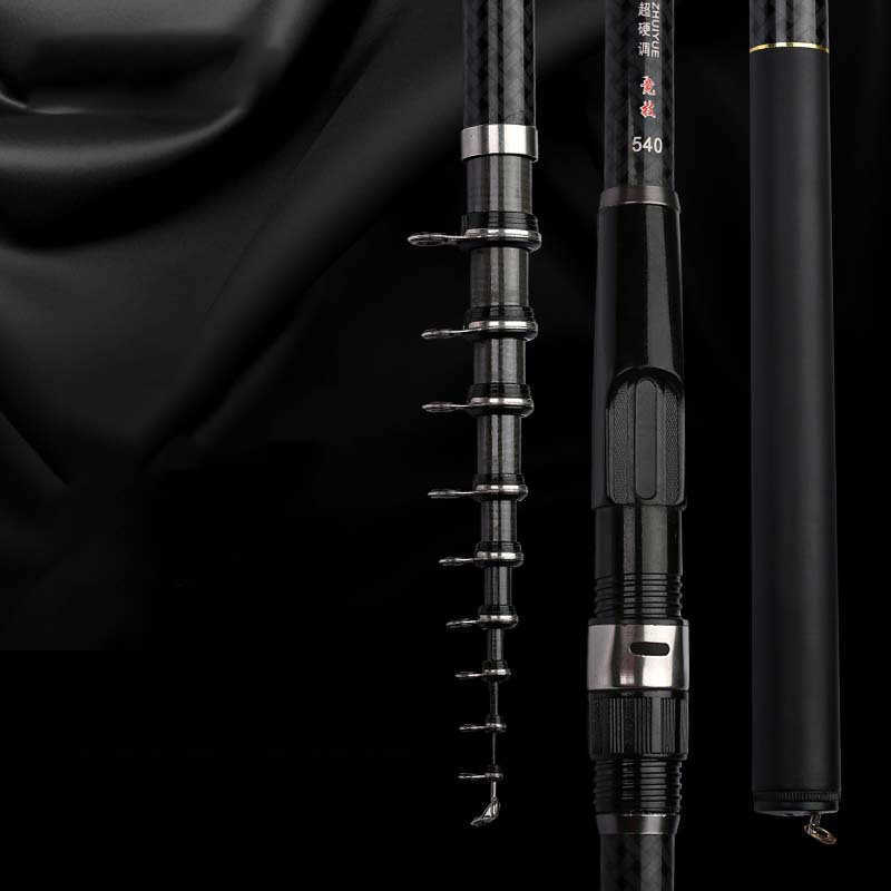 Boat Fishing Rods Carbon Fiber Rock Fishing Rod 36 45 54 63 72m Retractable Ultralight Telescopic Fishing Pole Superhard GAN034 J230211