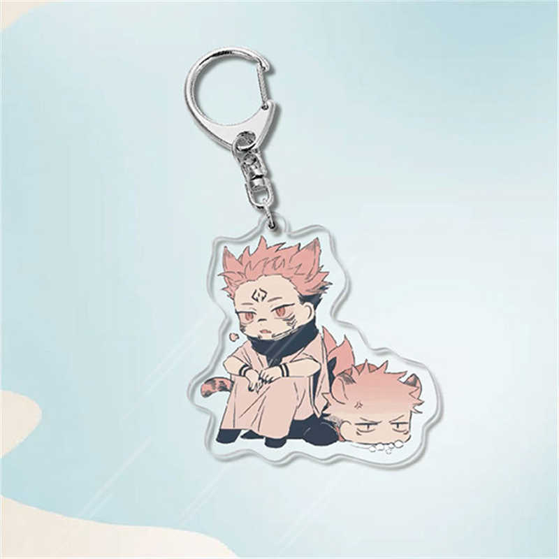 Key Rings Cute Jujutsu Kaisen Q Version Keychain Gojo Satoru Geto Suguru Yuji Itadori Inumaki Toge Acrylic Pendant Key Chain Anime Jewelry G230210