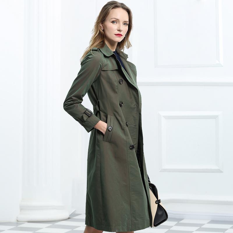 Women' Trench Coats Green Cotton Slim Coat For Women 2023 Spring Long Double-Breasted Windbreaker With Belt Ladies Outwear
Women' Trench Coats Green Cotton Slim Coat For Women 2023 Spring Long Double-Breasted Windbreaker With Belt Ladies Outwear