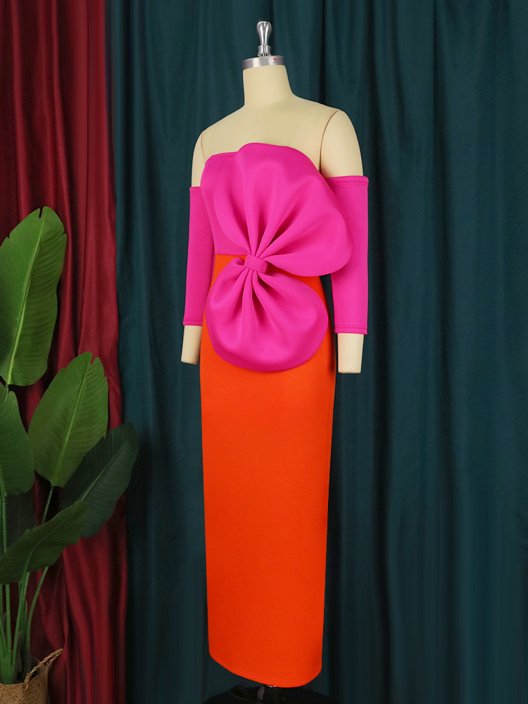 Party Dresses Sexy Tube Tops Dresses Backless Patchwork Bowtie Stylish Women Cocktail Evening Dinner Party African Gowns Summer Outfits 4XL 230211