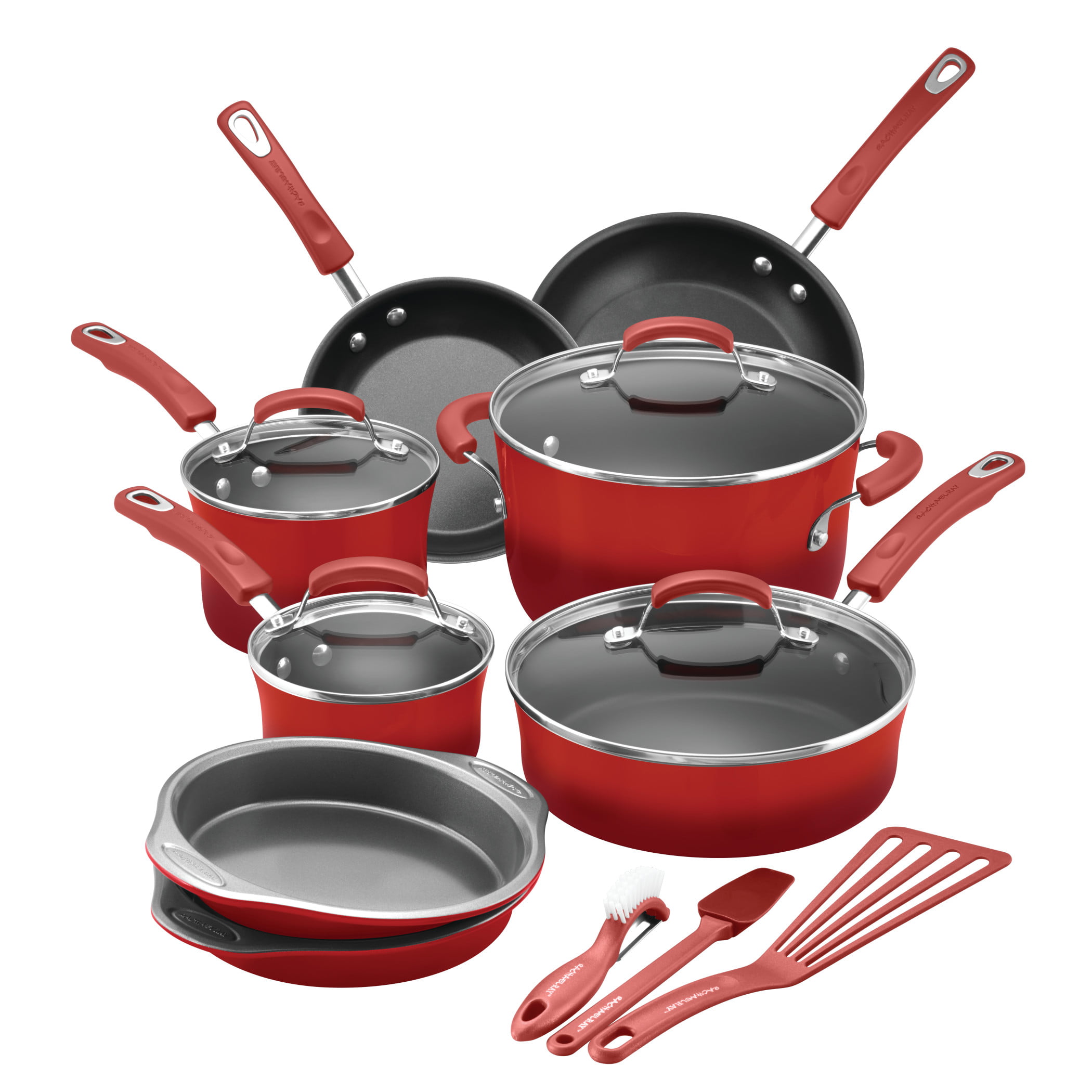 Rachael Ray 15-Piece Classic Brights Nonstick Pots and Pans Cookware Set Red Gradient
Rachael Ray 15-Piece Classic Brights Nonstick Pots and Pans Cookware Set Red Gradient