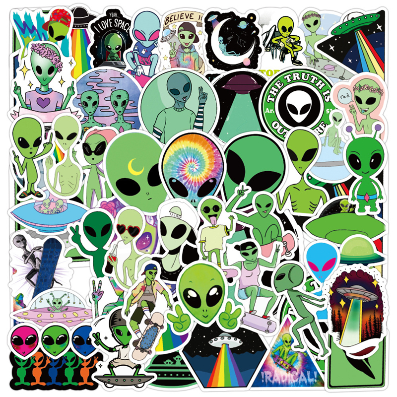 50Pcs Outer Space Creature Sticker Alien UFO Flying Saucer Graffiti Kids Toy Skateboard car Motorcycle Bicycle Sticker Decals Wholesale 50Pcs Outer Space Creature Sticker Alien UFO Flying Saucer Graffiti Kids Toy Skateboard car Motorcycle Bicycle Sticker Decals Wholesale