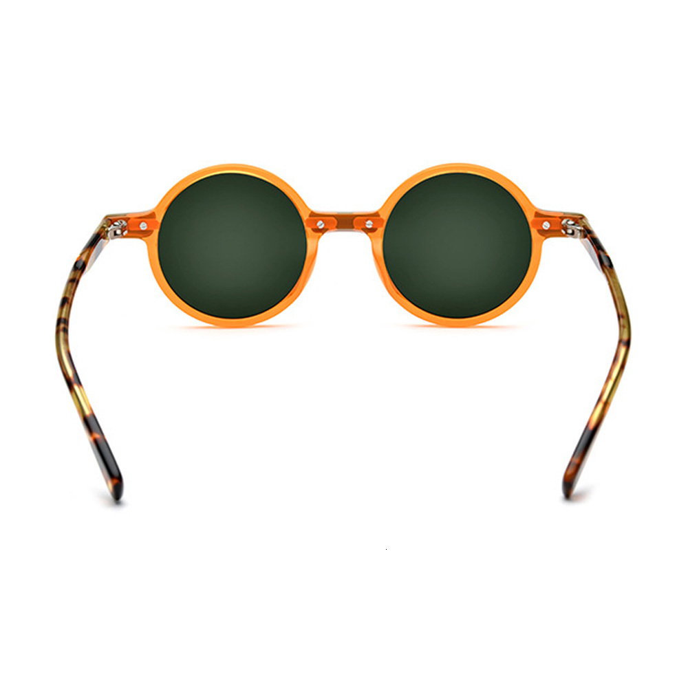 Sunglasses Round Outside UV400 Polarized Women Seaside Beach Comfortable Glasses Orange Frame Green Lens 230211