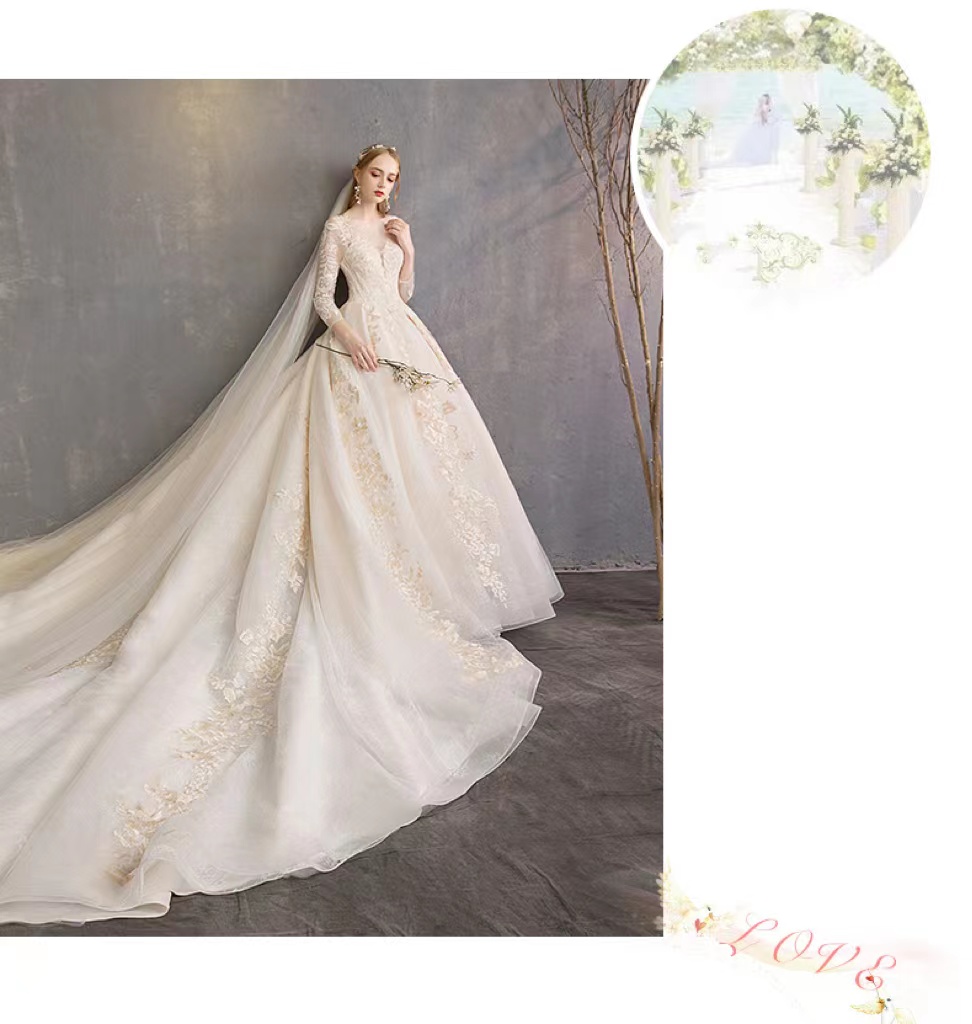 Modest Long Sleeve Ball Gown Wedding Dresses Bridal Gowns Sheer Jewel Neck Lace Appliqued Sequins Plus Size Embroidery Robe De Mariee Custom Made