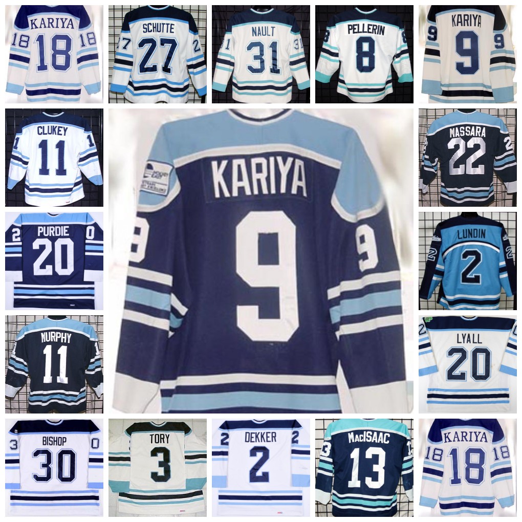 9 Paul Kariya University of Maine Game Worn Jersey 30 Ben Bishop 11 Dan Murphy 2 Jason Dekker 22 John Massara 16 Dan Kerluke, 20 cameron lyall
9 Paul Kariya University of Maine Game Worn Jersey 30 Ben Bishop 11 Dan Murphy 2 Jason Dekker 22 John Massara 16 Dan Kerluke, 20 cameron lyall