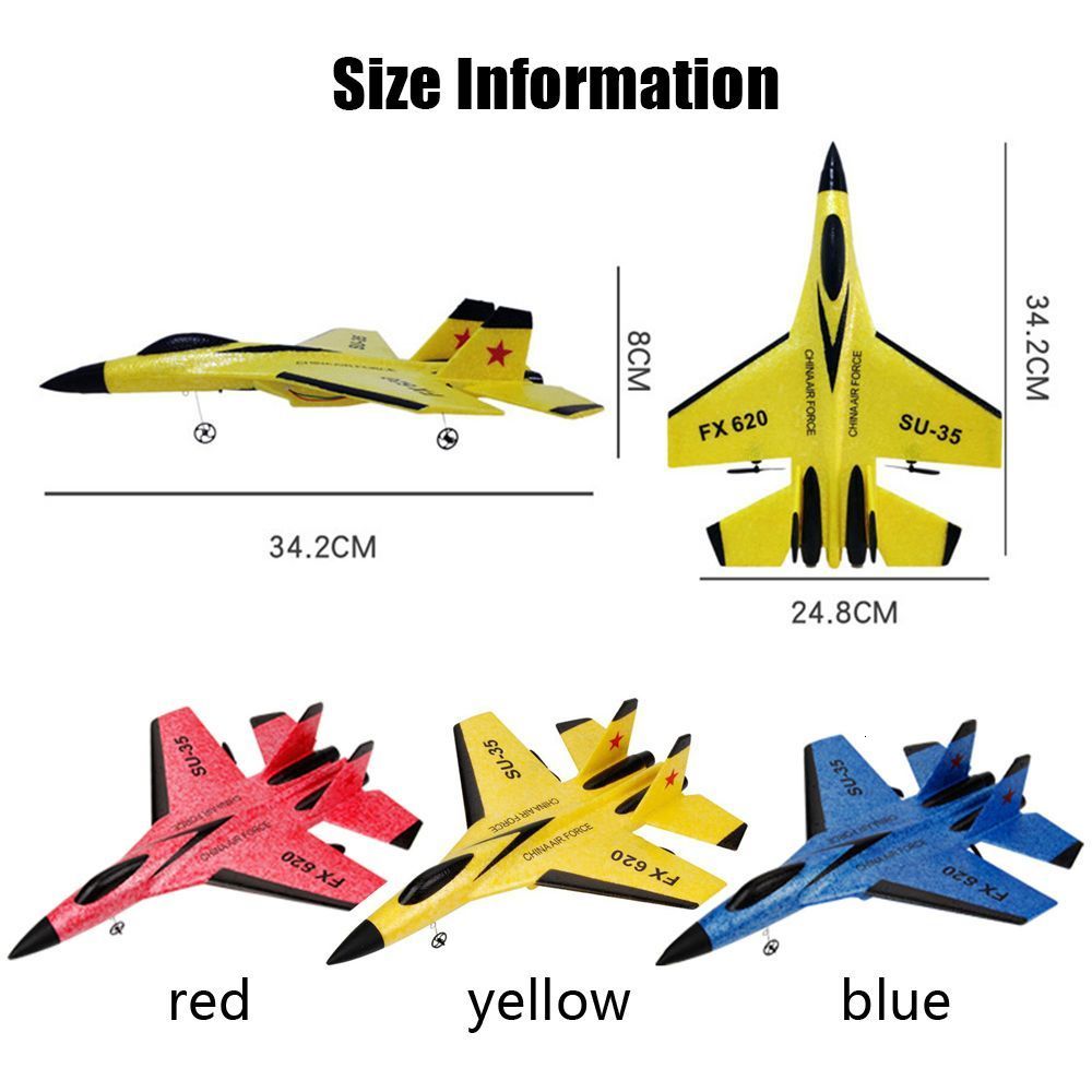 Electric/RC Aircraft FX-620 SU-35 RC Remote Control Airplane 2.4G Remote Control Fighter Hobby Plane Glider Airplane EPP Foam Toys RC Plane Kids Gift 