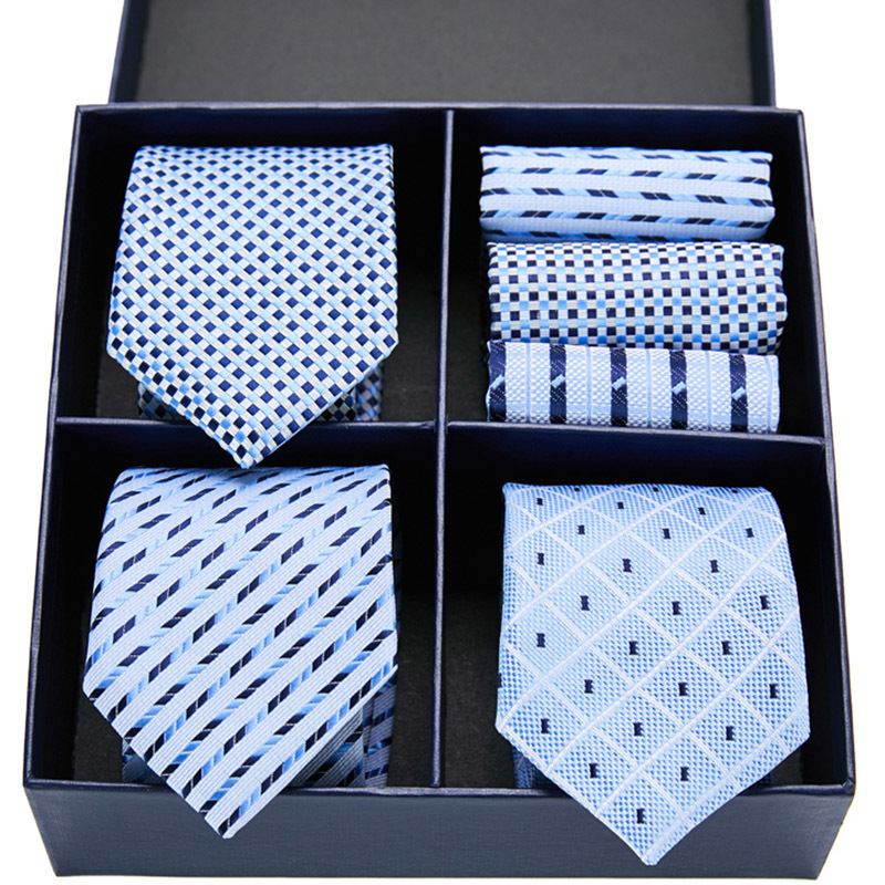 Neck Tie Set Gift box packing Silk Ties For Men Novelty Hanky Set 3 Styles Men's Tie Formal Red Cravat for Wedding Business Necktie 230210