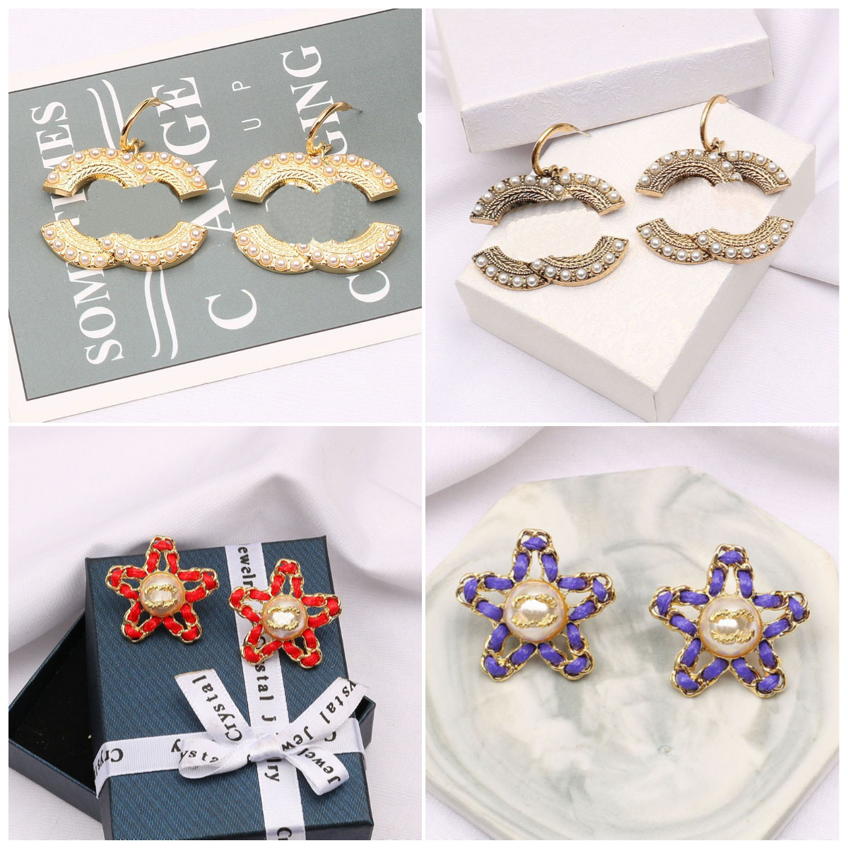 Designers Fashion Earrings Stud 18K Gold Plated Earring Ear Multi-Color Crystal Pearl Party Luxury Women Designer Brand Double Wedding Retro Style Gift box
Designers Fashion Earrings Stud 18K Gold Plated Earring Ear Multi-Color Crystal Pearl Party Luxury Women Designer Brand Double Wedding Retro Style Gift box
