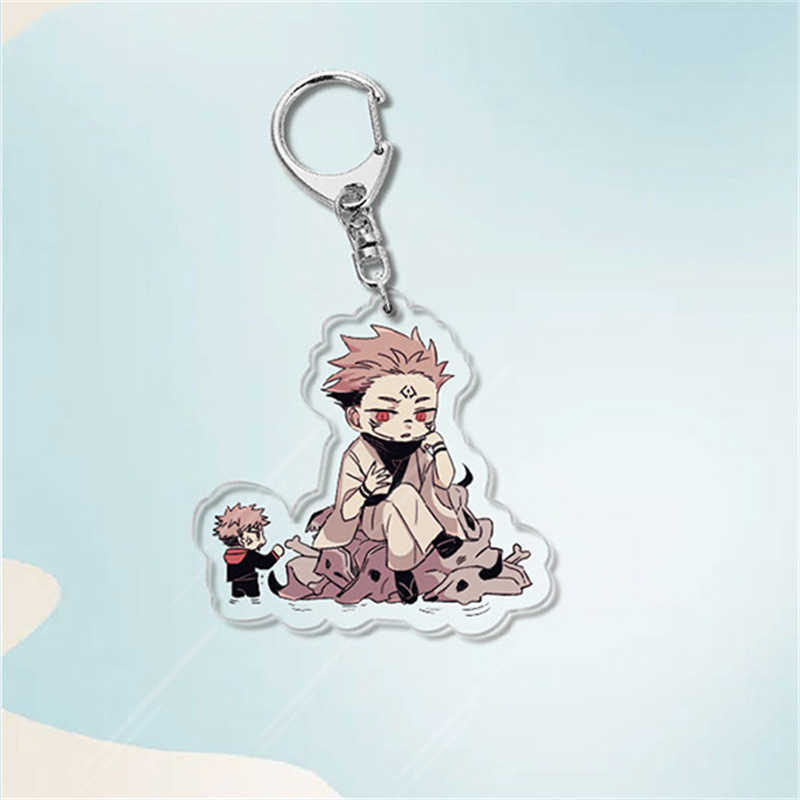 Key Rings Cute Jujutsu Kaisen Q Version Keychain Gojo Satoru Geto Suguru Yuji Itadori Inumaki Toge Acrylic Pendant Key Chain Anime Jewelry G230210