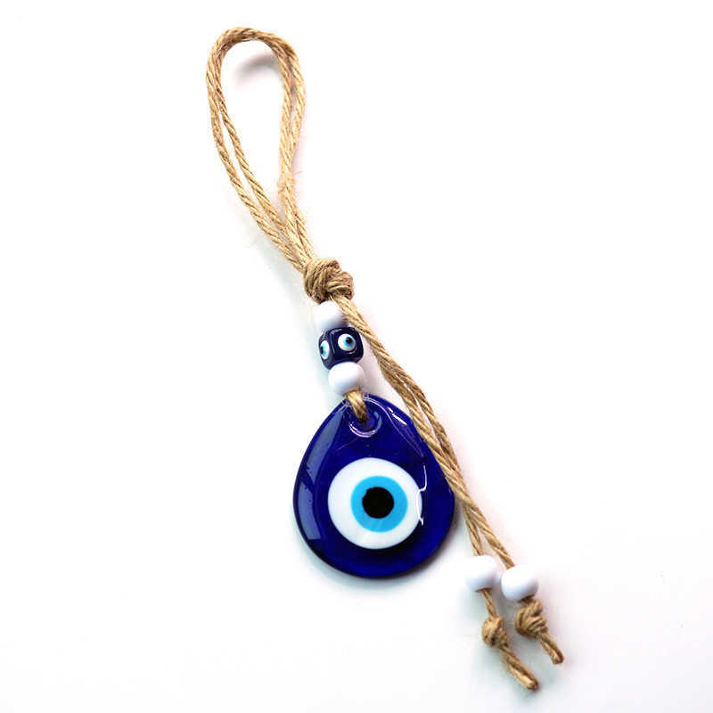 Key Rings Round Blue Eye Hamsa Hand Keychain Keyring For Men Women Water Drop Unique Vintage Glass Fatima Hand Evil Eye Bag Car Jewelry G230210