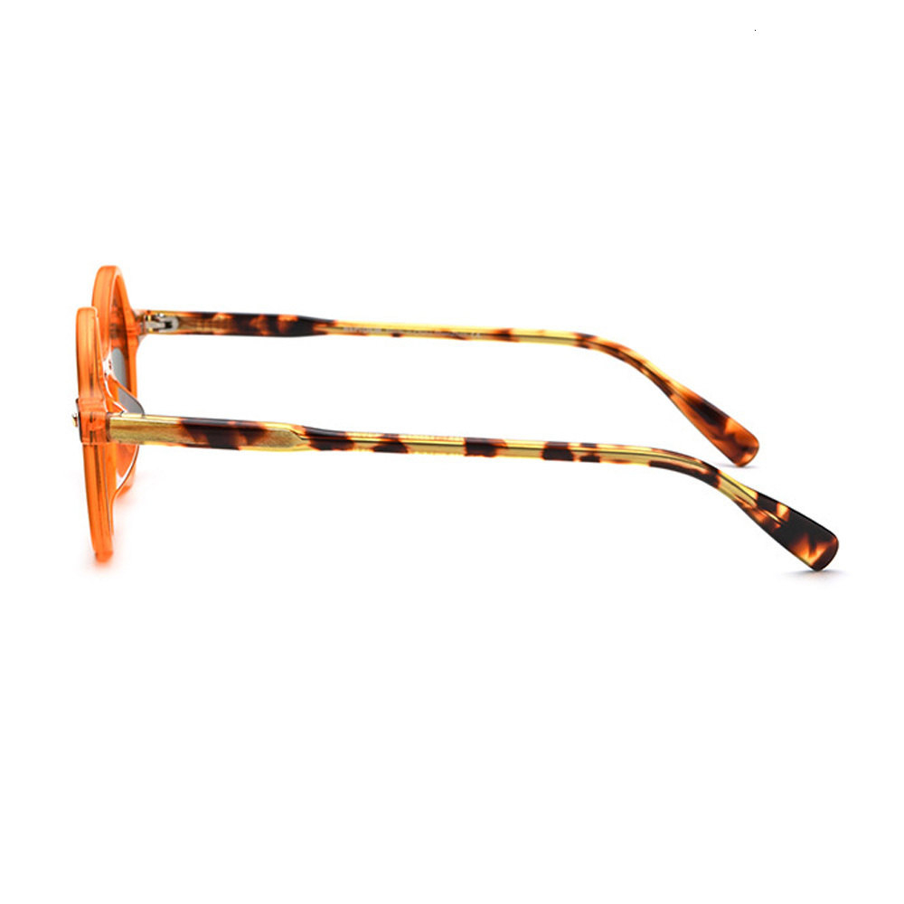 Sunglasses Round Outside UV400 Polarized Women Seaside Beach Comfortable Glasses Orange Frame Green Lens 230211