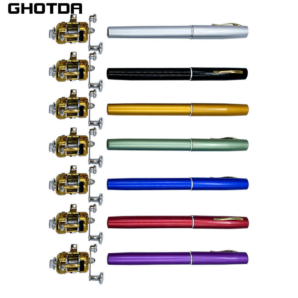 Boat Fishing Rods Fishing Rod Reel Combo Set Mini Telescopic Pocket Pen Fishing Rod Pole Reel J230211