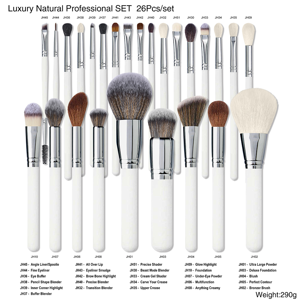 Eye Shadow 26pcs Makeup Brushes Set Blush Foundation Concealer Eyeshadow Eyebrow Powder Cosmetic Brush Soft Fiber Face Make Up Beauty Tools 230211